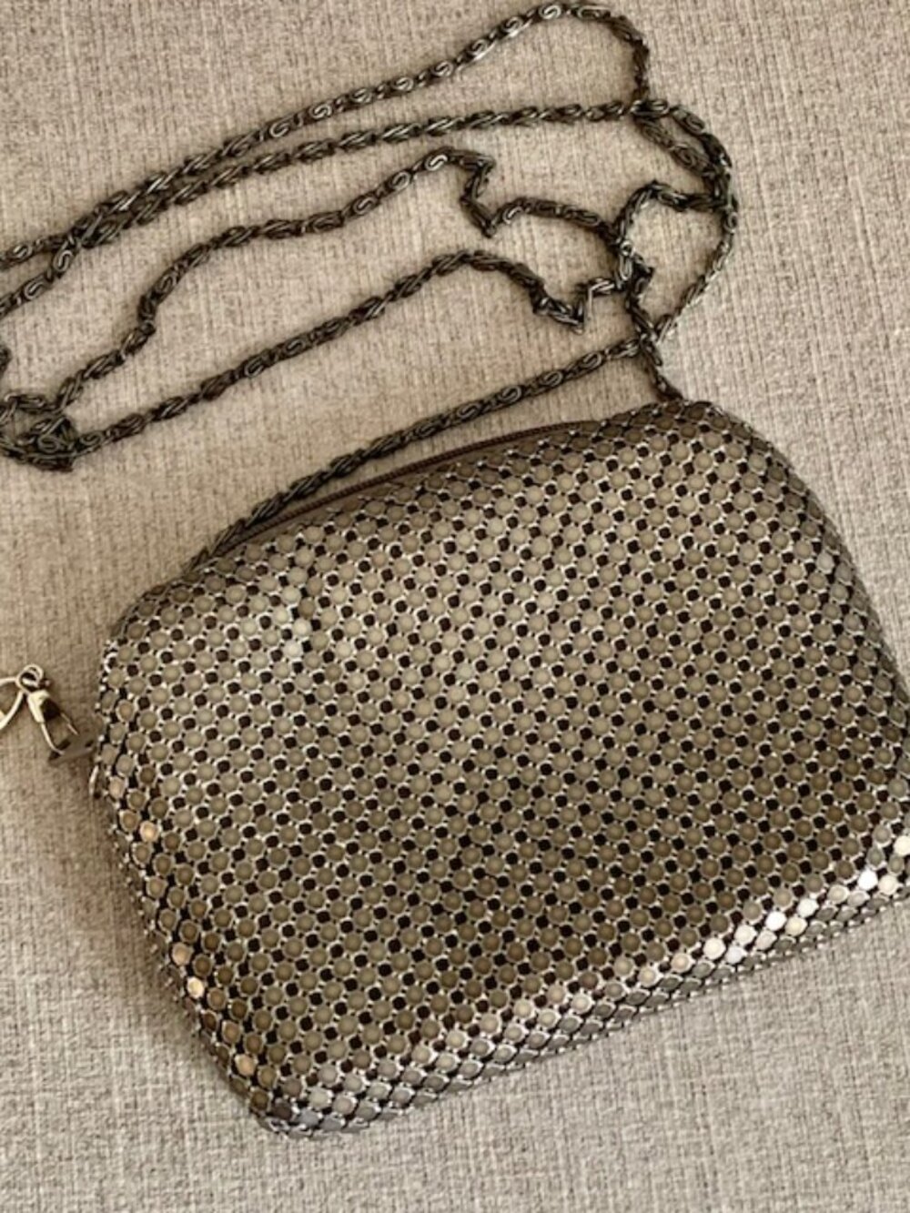 NWOT Pewter Chain Mail Clutch Purse